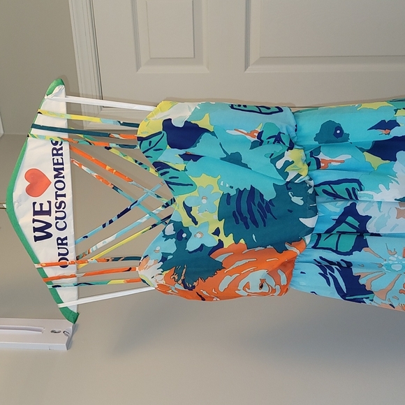 high-low sun dress, casual or formal, size 7/8, floral, criss cross back - Picture 11 of 15